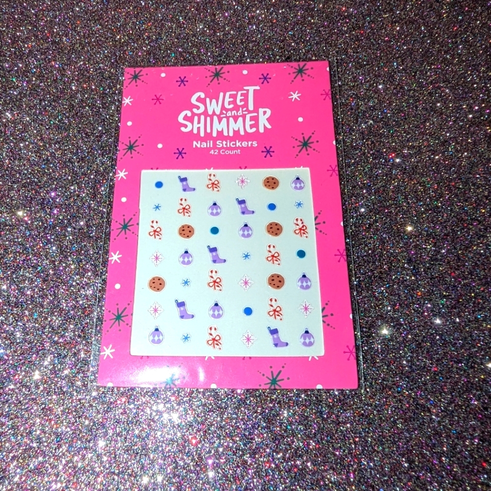 $4 Sweet & Shimmer Christmas Nail Stickers Chocolate chip cookies Candy Canes